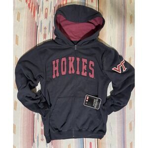 Virginia Tech Hokies Full Zip Hoodie Black Athletics NWT